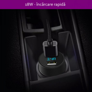 Incarcator Auto 2x USB 18W, 3.4A - Yesido (Y31) - Black - Img 4