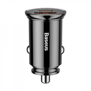 Incarcator auto Baseus Circular 30W 1xUSB 1xUSB-C 5A Negru - Img 5