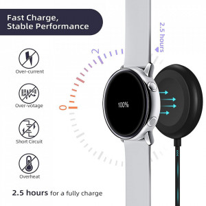 Incarcator pentru Samsung Galaxy Watch 3/4/5/6, USB, 2.5W, Carcasa PC - Techsuit (TSC11) - Black - Img 3