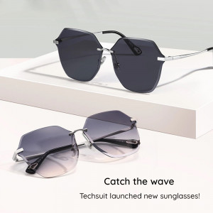 Ochelari de Soare pentru Femei - Techsuit (8195) - Silver / Gradient Gray - Img 6