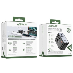 Adaptor pentru Priza 3x Type-C, EU, UK, AUS, US, GaN, PD75W - Acefast (Z1) - Black - Img 8