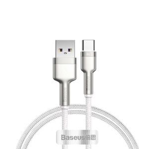 Cablu Baseus Cafule Metal USB USB-C 66W 1m alb