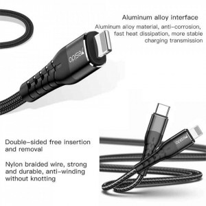 Cablu de Date Type-C la Lightning 18W, 1.2m - Yesido (CA-48) - Black - Img 5