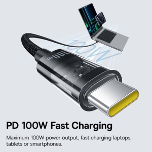 Cablu USB-C la Type-C, Super Fast Charging 100W, 2m - Baseus Gem (P10373000111-01) - Cluster Black - Img 6