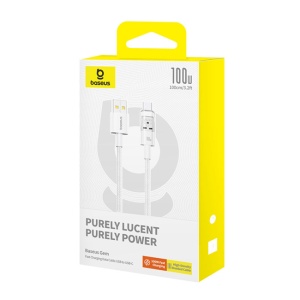 Cablu USB la Type-C, Super Fast Charging 100W, 1m - Baseus Gem (P10373002211-00) - Moon White - Img 7