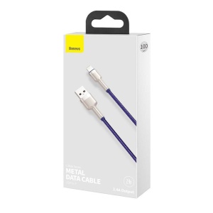Cablu USB to Lightning, 2.4A, 480Mbps, 1m - Baseus Cafule Series Metal (CALJK-A05) - Purple - Img 7