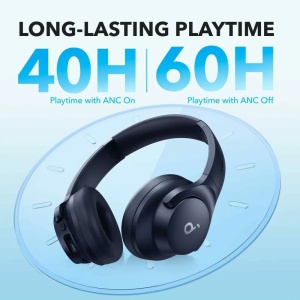 Casti Bluetooth on-ear Hybrid Active Noise Cancelling - Anker (A3004G31) - Blue - Img 5