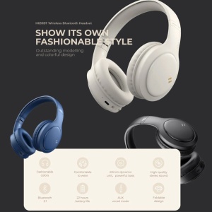 Casti fara Fir Bluetooth 5.1, AUX, USB-C, 350mAh- Havit (H633BT) - Beige - Img 5