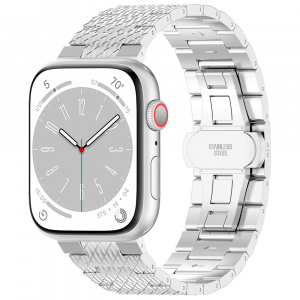 Curea pentru Apple Watch 1/2/3/4/5/6/7/8/9/10/SE/SE 2 (38/40/41/42mm) - Techsuit Watchband (W052) - Silver - Img 2