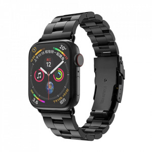 Curea pentru Apple Watch 1/2/3/4/5/6/7/8/9/10/SE/SE 2/Ultra/Ultra 2 (42/44/45/46/49mm) - Techsuit Watchband (W036) - Black - Img 1