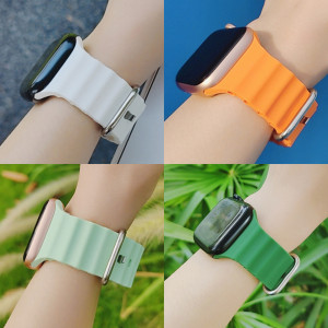 Curea pentru Apple Watch 1/2/3/4/5/6/7/8/9/10/SE/SE 2/Ultra/Ultra 2 (42/44/45/46/49mm) - Techsuit Watchband (W038) - Wine Red - Img 6