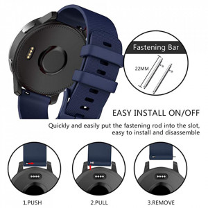 Curea pentru Samsung Galaxy Watch 4/5/Active 2, Huawei Watch GT 3 (42mm)/GT 3 Pro (43mm) - Techsuit Watchband 20mm (W006) - Blue - Img 7