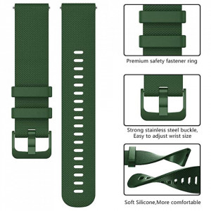 Curea pentru Samsung Galaxy Watch 4/5/Active 2, Huawei Watch GT 3 (42mm)/GT 3 Pro (43mm) - Techsuit Watchband 20mm (W006) - Green - Img 5