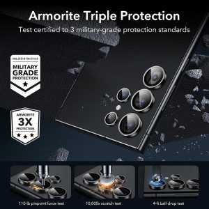 Folie Camera pentru Samsung Galaxy S24 Ultra (set 2) - ESR Lens Protector Tempered Glass - Black - Img 5