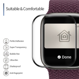 Folie pentru Apple Watch 7 / 8 (45mm) cu Aplicator - Blueo High Molecule Screen Protector - Black - Img 6