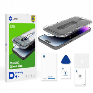 Folie pentru iPhone 13 / iPhone 13 Pro / iPhone 14 - Lito Magic Glass Box D+ Tools - Privacy - Img 7