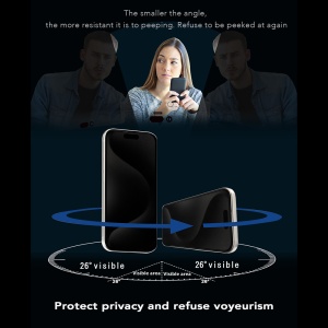 Folie pentru iPhone 14 - ANANK 2.5D 360° Privacy Screen Protector - Black - Img 5