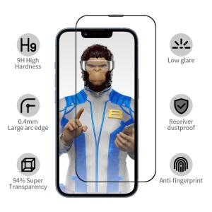 Folie pentru iPhone 14 Pro Max cu Aplicator Pro - Blueo Anti-Reflective HD Glass - Black - Img 5