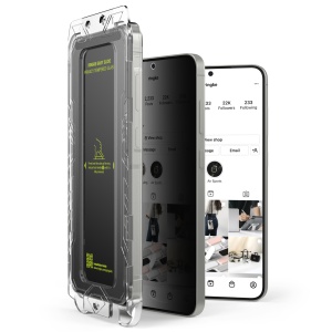 Folie pentru Samsung Galaxy S25 (set 2) - Ringke Easy Slide Privacy Tempered Glass - Black - Img 2