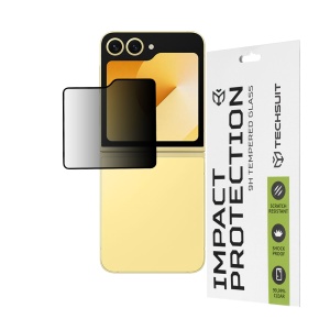 Folie pentru Samsung Galaxy Z Flip6 - Techsuit 111D Privacy FullÂ Glue [Outside Screen] - Black - Img 1