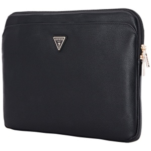 Husa cu Fermoar pentru Laptop, 14" - Guess Grained Triangle Logo (GUCS14ZPGTSPSK) - Black - Img 1