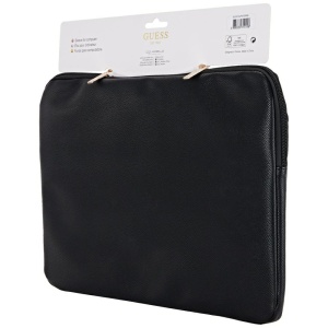 Husa cu Fermoar pentru Laptop, 14" - Guess Grained Triangle Logo (GUCS14ZPGTSPSK) - Black - Img 4