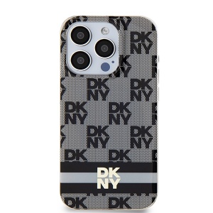 Husa iPhone 15 Pro - DKNY IML Checkered Mono Pattern & Printed Stripes MagSafe (DKHMP15LHCPTSK) - Black - Img 7