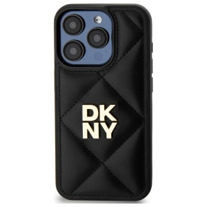 Husa iPhone 15 Pro Max - DKNY Leather Quilted Stack Logo (DKHCP15XPQDSLK) - Black - Img 6