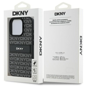 Husa iPhone 16 Pro Max - DKNY Leather Hardcase Texture Pattern Tonal Stripe (DKHCP16XPRTHSLK) - Black - Img 8