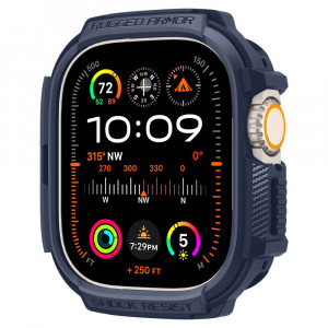 Husa pentru Apple Watch Ultra / Ultra 2 - Spigen Rugged Armor - Navy Blue - Img 4