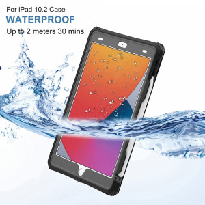 Husa pentru iPad 10.2" (2019 / 2020 / 2021) - ShellBox Waterproof IP68 - Black - Img 2