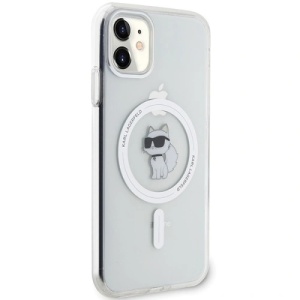 Husa pentru iPhone 11 - Karl Lagerfeld IML MagSafe (KLHMN61HLSCHH) - White Metal Choupette`s Head - Img 3