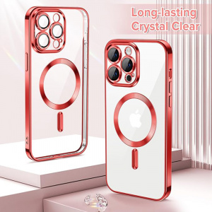 Husa pentru iPhone 12 Pro Max - Techsuit Luxury Crystal MagSafe - Red - Img 2