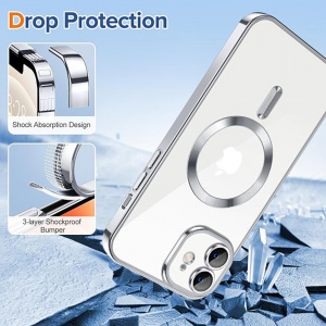 Husa pentru iPhone 12 - Techsuit Luxury Crystal MagSafe - Silver - Img 3