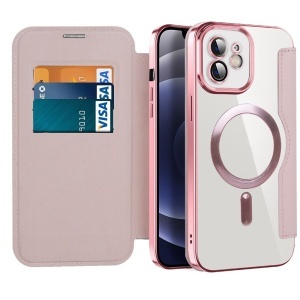 Husa pentru iPhone 12 - Techsuit SmartMag Book Case - Pink - Img 1