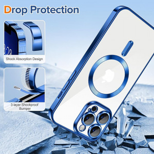 Husa pentru iPhone 13 Pro Max - Techsuit Luxury Crystal MagSafe - Deep Blue - Img 3