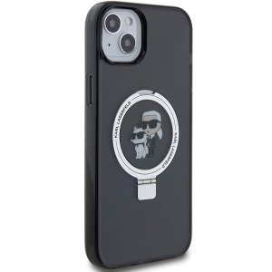 Husa pentru iPhone 14 - Karl Lagerfeld Hardcase Ring Stand MagSafe (KLHMP14SHMRSKCK) - Karl&Choupette - Img 6