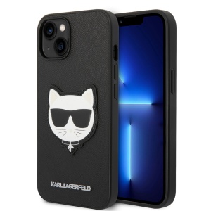 Husa pentru iPhone 14 Plus - Karl Lagerfeld Saffiano (KLHCP14MSAPCHK) - Choupette Head