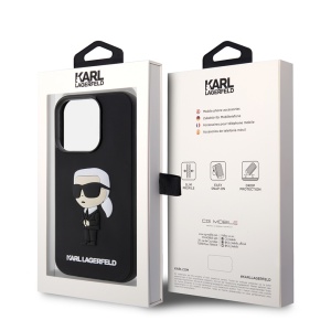 Husa pentru iPhone 14 Pro - Karl Lagerfeld 3D Design (KLHCP14L3DRKINK) - Rubber Ikonik - Img 8