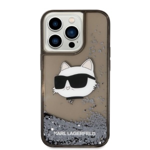 Husa pentru iPhone 14 Pro - Karl Lagerfeld Hardcase Glitter (KLHCP14LLNCHCK) - Choupette Head - Img 3