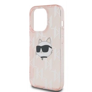 Husa pentru iPhone 14 Pro - Karl Lagerfeld IML Luxury (KLHCP14LHKLPCHP) - Pink Choupette Head&Monogram - Img 3