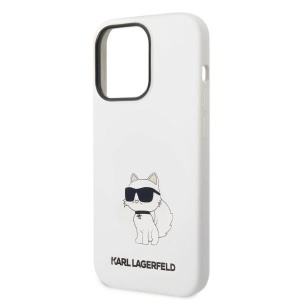 Husa pentru iPhone 14 Pro - Karl Lagerfeld Silicone MagSafe (KLHMP14LSNCHBCH) - White Choupette - Img 4