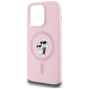 Husa pentru iPhone 14 Pro Max - Karl Lagerfeld Silicone MagSafe (KLHMP14XSCMKCRHP) - Pink Karl&Choupette - Img 6