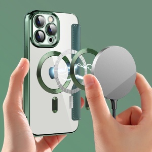 Husa pentru iPhone 14 Pro Max - Techsuit SmartMag Book Case - Green - Img 6