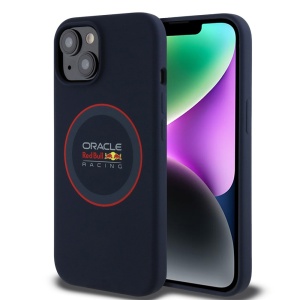 Husa pentru iPhone 14 - Red Bull Racing Silicone Red Ring MagSafe (RBHMP14S24SIILVR) - Navy - Img 1