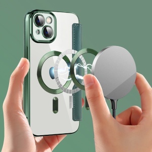 Husa pentru iPhone 14 - Techsuit SmartMag Book Case - Green - Img 6