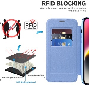 Husa pentru iPhone 14 - Techsuit SmartMag Book Case - Light Blue - Img 4