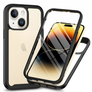 Husa pentru iPhone 15 Plus + Folie - Techsuit Defense360 Pro - Black - Img 1