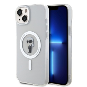 Husa pentru iPhone 15 Plus - Karl Lagerfeld IML MagSafe (KLHMP15MHFCKNOT) - Transparent Ikonik