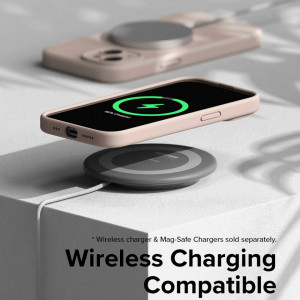Husa pentru iPhone 15 Plus - Ringke Silicone Magnetic MagSafe - Stone - Img 3